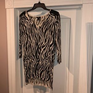 H&M Knit Zebra Top with Leather